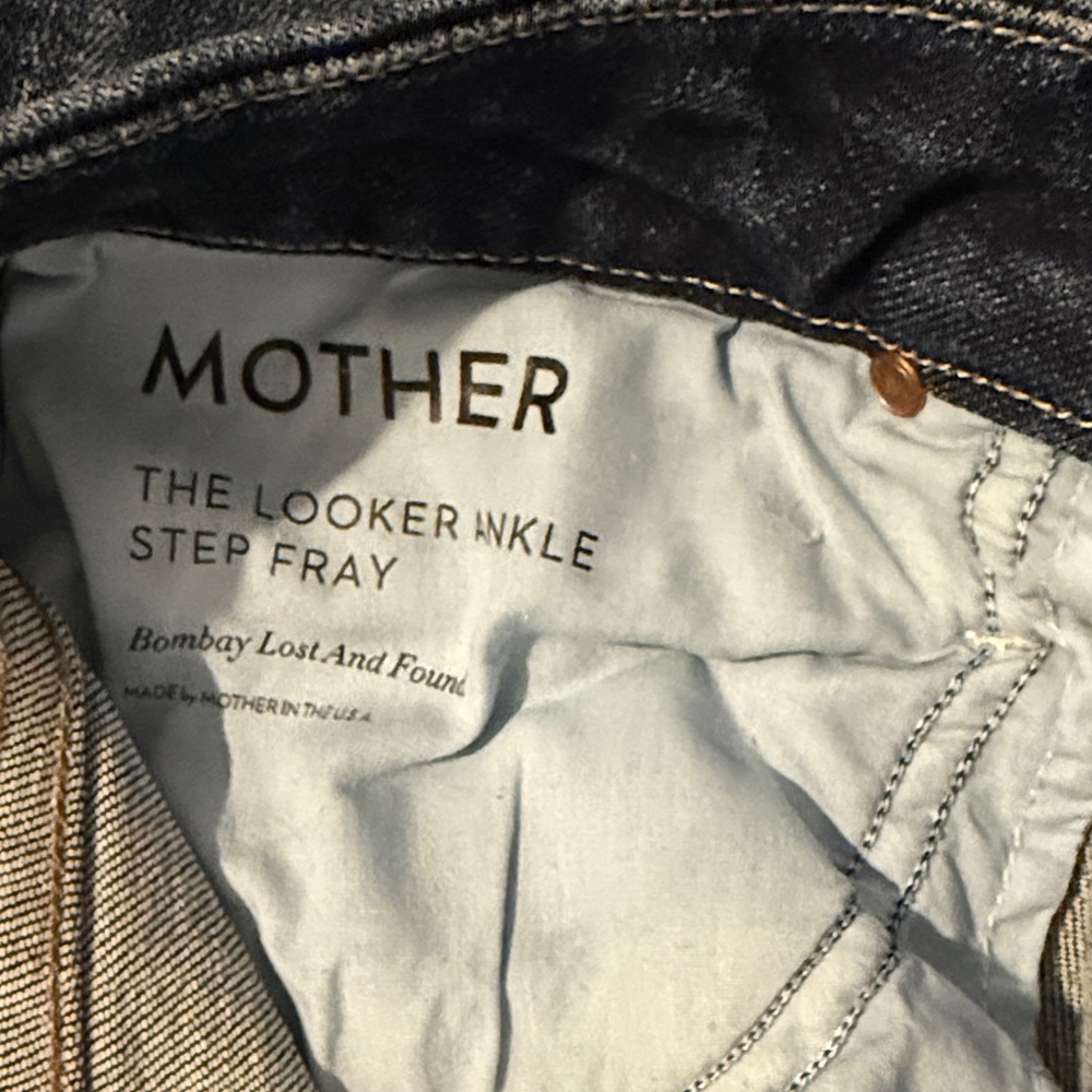 MOTHER the looker ankle step fray Dark Blue Women's Jeans - Picture 2 of 6